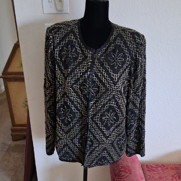 Laurence Kazar Jackets & Blazers - Laurence Kazar Beaded Jacket